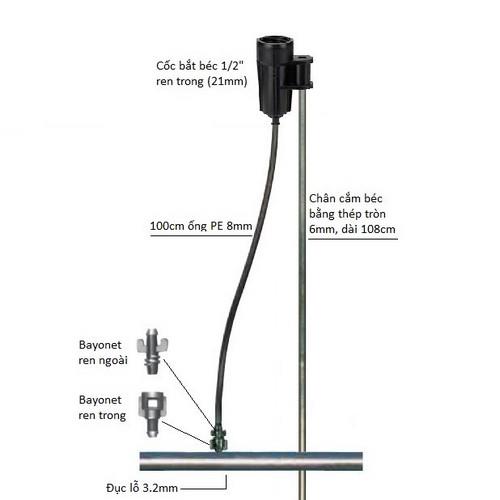 Bộ kết nối béc ren 1/2" (21mm)