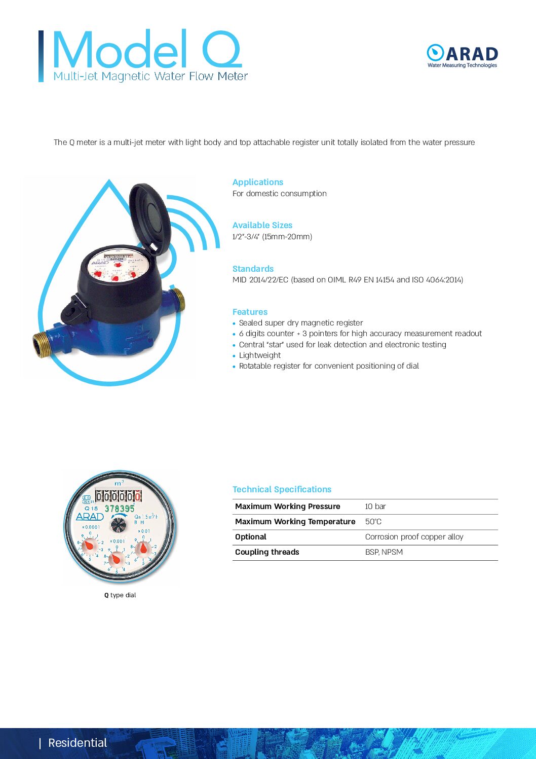 Đồng hồ đo lưu lượng phân bón ARAD