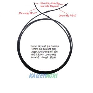 Bộ tưới cuốn gốc k/c đầu nhỏ giọt 30cm